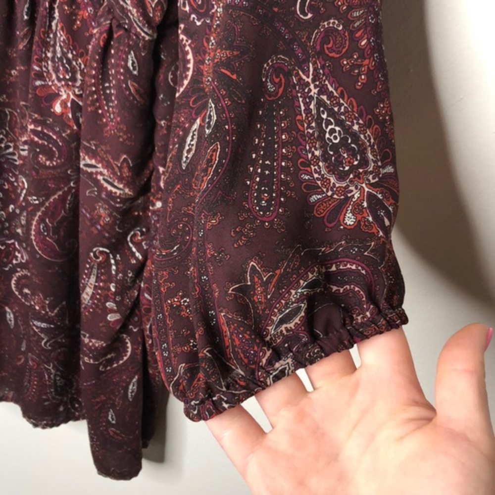 Burgundy Paisley Forever21 Midi Dress - Picture 5 of 8